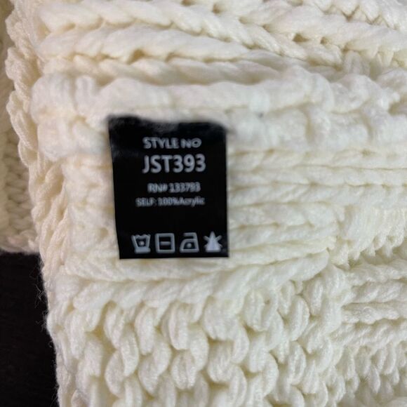 cream Turtle Neck Cable Knit Sweater - Picture 16 of 16